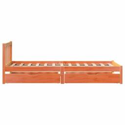 Berkfield Home Bed Frame without Mattress Wax Brown 100x200 cm Solid Wood Pine - thumbnail 5