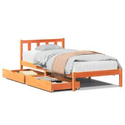 Berkfield Home Bed Frame without Mattress Wax Brown 100x200 cm Solid Wood Pine - thumbnail 2