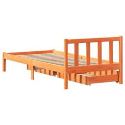Berkfield Home Bed Frame without Mattress Wax Brown 100x200 cm Solid Wood Pine - thumbnail 6