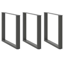 Berkfield Home Coffee Table Legs U-Shaped 3 pcs Anthracite 90x(72-73) cm Steel in Black - thumbnail 1
