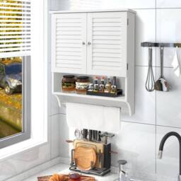 Costway Bathroom Wall Cabinet with 2 Doors & 3-Position Adjustable Shelf in White - thumbnail 5