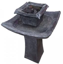 Marco Paul Large Solar Water Fountain Garden Feature - Pagoda in Grey - thumbnail 3
