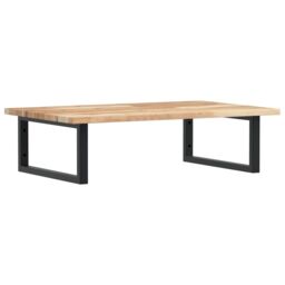 Berkfield Home Basin Shelf Wall Mounted Steel & Solid Wood Acacia in Brown - thumbnail 2