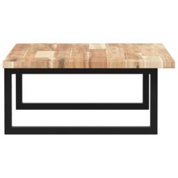 Berkfield Home Basin Shelf Wall Mounted Steel & Solid Wood Acacia in Brown - thumbnail 5