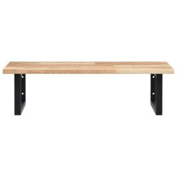 Berkfield Home Basin Shelf Wall Mounted Steel & Solid Wood Acacia in Brown - thumbnail 4
