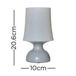 ValueLights Pair of Colmar Grey Touch Table Lamp White Shade - thumbnail 5