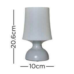 ValueLights Pair of Colmar Grey Touch Table Lamp White Shade - thumbnail 4