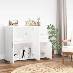 Berkfield Home Sideboard White 91x29.5x75 cm Engineered Wood - thumbnail 3