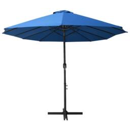 Berkfield Home Outdoor Parasol with Aluminium Pole 460x270 cm Blue - thumbnail 3