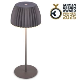 BRILONER Riffle Dimmable Rechargeable USB C Design Award LED Table Lamp in Black - thumbnail 1