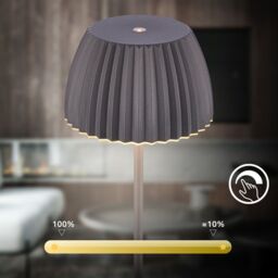 BRILONER Riffle Dimmable Rechargeable USB C Design Award LED Table Lamp in Black - thumbnail 6