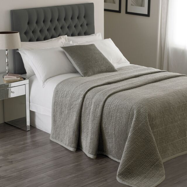 Paoletti Brooklands Quilted Bedspread in Metallic Silver - image 1