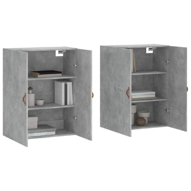 Berkfield Home Wall Mounted Cabinets 2 pcs Concrete Grey 69.5x34x90 cm - image 1