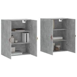Berkfield Home Wall Mounted Cabinets 2 pcs Concrete Grey 69.5x34x90 cm - thumbnail 1