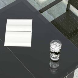 Berkfield Home Garden Dining Table Black 200x100x74 cm Steel & Glass - Size: 200 x 100 x 74 cm - thumbnail 4