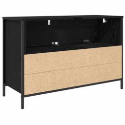 Berkfield Home Decorative Bathroom Basin Cabinet with Drawers Black Oak 90x34.5x60 cm - thumbnail 8