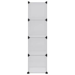 Berkfield Home Storage Cube Organiser with 12 Cubes & Doors Transparent PP in Clear - thumbnail 5