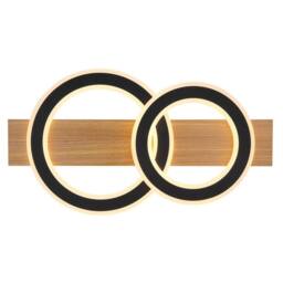 Netlighting Jayden 2 Ring Semi Flush Ceiling Light Wood Look 2x LED 3000K in Brown - thumbnail 3