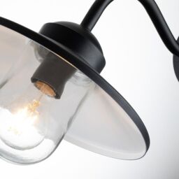 Netlighting Klampenborg Outdoor Dome Wall Lamp Black IP44 - thumbnail 2
