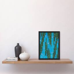 Artery8 Furuya Korin Framed Wall Art Print Flowers & Bamboo Vintage Pattern in Blue - Size: A4 - thumbnail 2