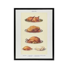 "Artery8 Poultry Dishes Vintage Kitchen Mrs Beeton Framed Canvas Wall Art Print in Yellow - Size: W18"" x H24""" - thumbnail 1