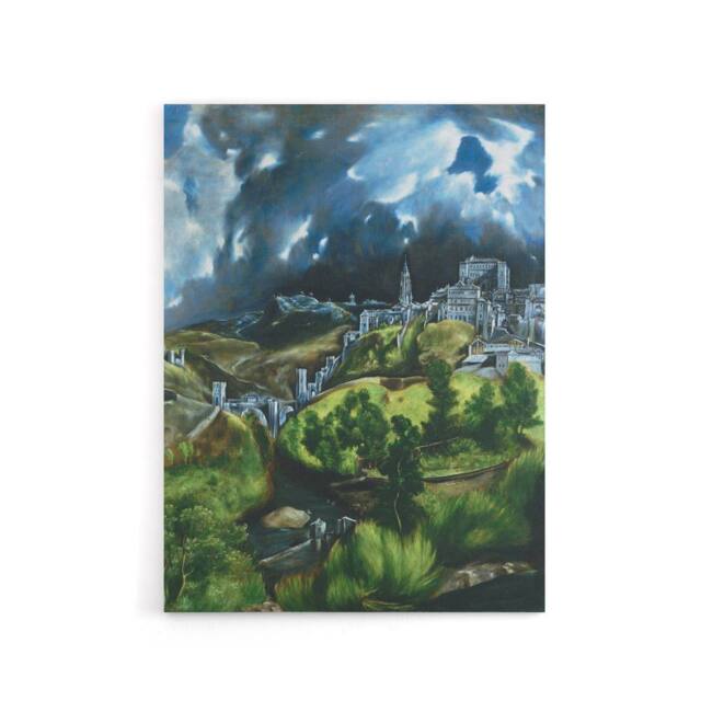 "Artery8 El Greco View Of Toledo Spain Canvas Wall Art Print - Size: W18"" x H24""" - image 1