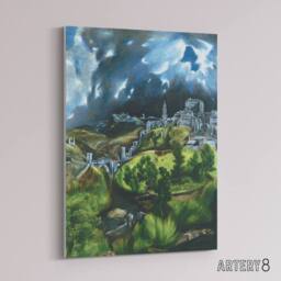 "Artery8 El Greco View Of Toledo Spain Canvas Wall Art Print - Size: W18"" x H24""" - thumbnail 2