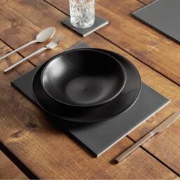 VonShef 16-Piece Dinner Set, Matte Black Stoneware Dinner Set - Size: 4 Person - thumbnail 9