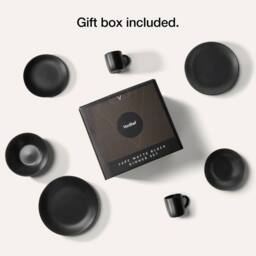 VonShef 16-Piece Dinner Set, Matte Black Stoneware Dinner Set - Size: 4 Person - thumbnail 5