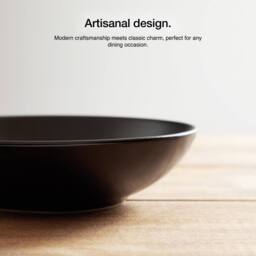 VonShef 16-Piece Dinner Set, Matte Black Stoneware Dinner Set - Size: 4 Person - thumbnail 3