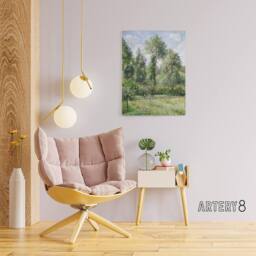 "Artery8 Eragny Poplars Landscape Camille Pissarro Canvas Wall Art - Size: W18"" x H24""" - thumbnail 3