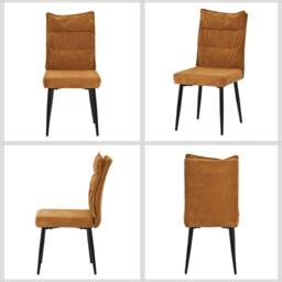 FURNITURE ONE 6-Piece Dining Set, Expandable Dining Table with 4 Chairs & Bench in Brown - Size: 6 Person - thumbnail 5
