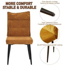 FURNITURE ONE 6-Piece Dining Set, Expandable Dining Table with 4 Chairs & Bench in Brown - Size: 6 Person - thumbnail 8