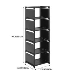 Kelvenix Space Saving Shoe Rack 6 Tiers, 27x26x90cm in Black - Size: 0.6m2 - thumbnail 2