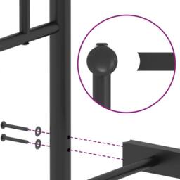 Berkfield Home Metal Bed Frame without Mattress with Headboard Black 107x203cm - Size: 107x203 cm - thumbnail 9