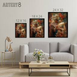 "Artery8 Venetian Masked Ball Romantic Framed Canvas Wall Art Print - Size: W12"" x H16""" - thumbnail 4