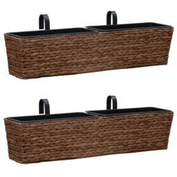 Berkfield Home Garden Planters 2 pcs Water Hyacinth Brown - thumbnail 1