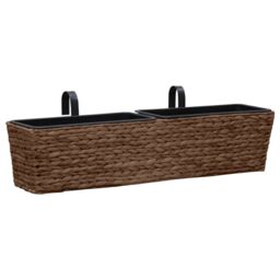 Berkfield Home Garden Planters 2 pcs Water Hyacinth Brown - thumbnail 2