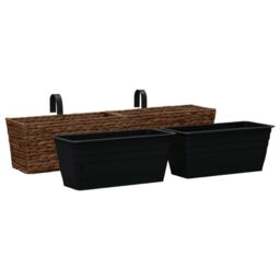 Berkfield Home Garden Planters 2 pcs Water Hyacinth Brown - thumbnail 3