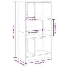 Berkfield Home Bookcase Sonoma Oak 57x28.5x107.5 cm Engineered Wood in Light Brown - thumbnail 9