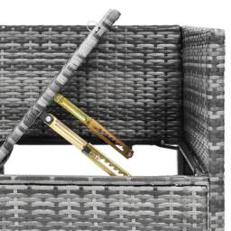 FENCHILIN Garden Sofa Set Rattan Sofa with Table, Stools Patio Lounge Set in Grey - thumbnail 8