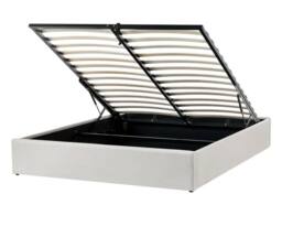 Stratus Interiors Victor Gold Velvet Gas Lift Storage Bed Frame, Super King 6ft Cream - thumbnail 2