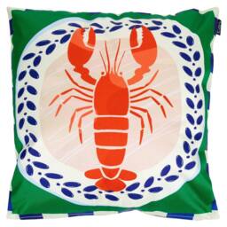 icon Cushion 43x43cm Lobster Print in Green - Size: 43x43 cm - thumbnail 2