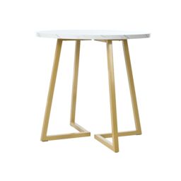 Matteo Modern Round Coffee Table with Gold Stand & Marble Pattern in White - thumbnail 5