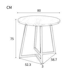 Matteo Modern Round Coffee Table with Gold Stand & Marble Pattern in White - thumbnail 3