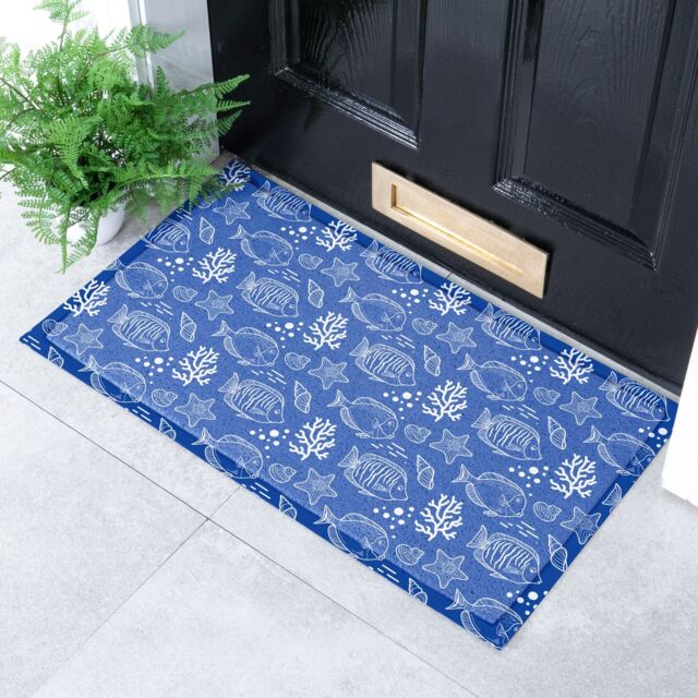 Artsy Mats Fish Doormat (70 x 40cm) in Blue - Size: 40 cm x 70 cm - image 1