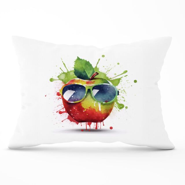 Warren Reed - Designer Apple In Glasses Splashart Cushions - Size: 33 cm x 48 cm - image 1