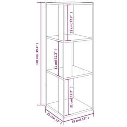 Berkfield Home Corner Cabinet Grey Sonoma 33x33x100 cm Engineered Wood - Size: 33 x 33 x 100 cm - thumbnail 8