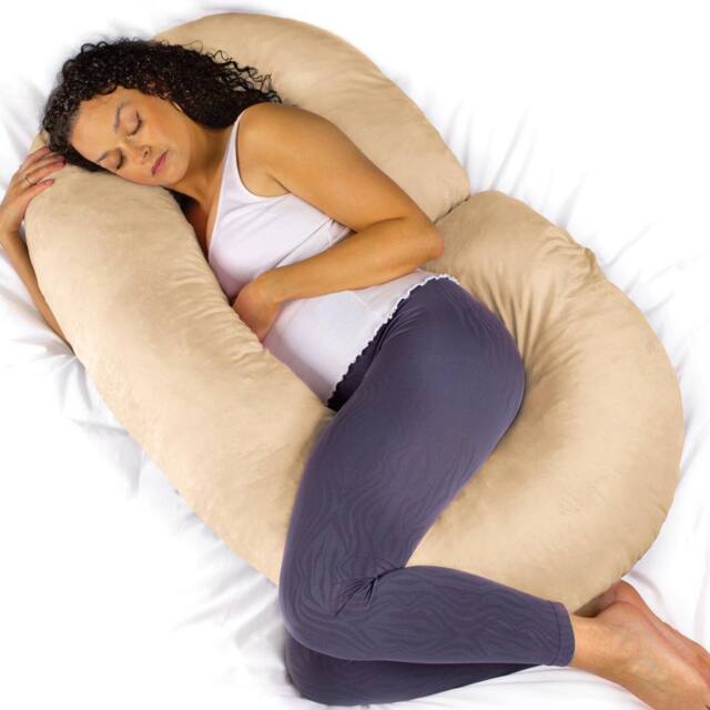 Aamira Cream Pregnancy Maternity Pillow, 140x65x20cm C Shape Memory Foam - Size: 140 x 65 x 20 cm - image 1