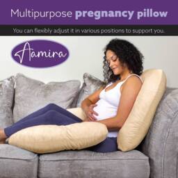 Aamira Cream Pregnancy Maternity Pillow, 140x65x20cm C Shape Memory Foam - Size: 140 x 65 x 20 cm - thumbnail 9
